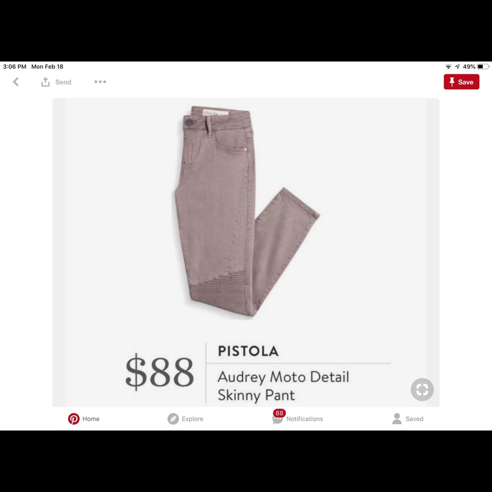 Stitch fix pistola Audrey moto detail skinny pant